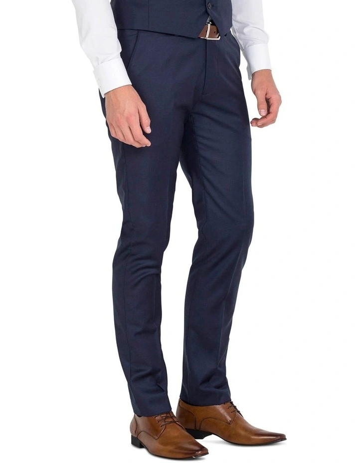 Tailored Fit Navy Trousers - Image 3