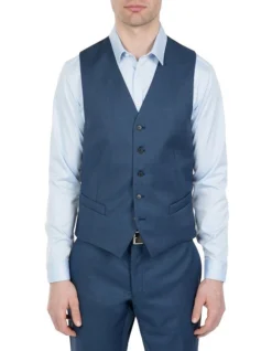 Gibson Slim Fit Mighty Blue Wool Vest FGD019