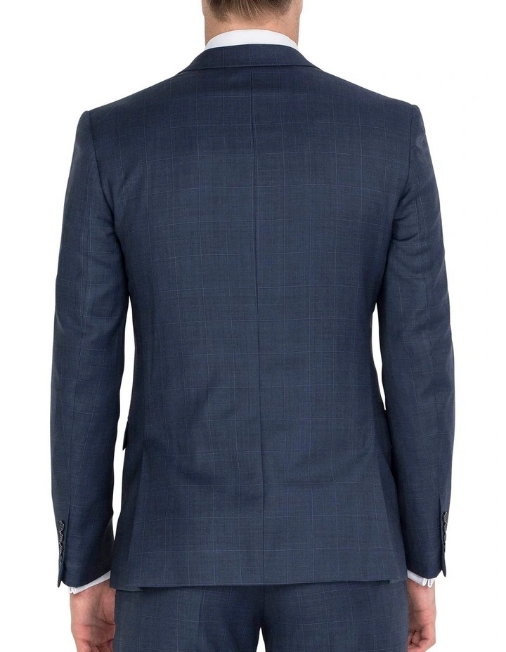 Unique Soft Blue Tonal Check Jacket Short - Image 2