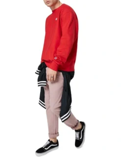 Champion Reverse Weave Crew Sweat Red