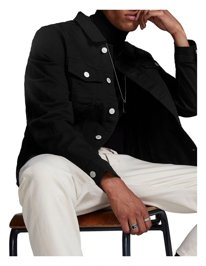 Jack & Jones Alvin Denim Trucker Jacket Black - Image 3