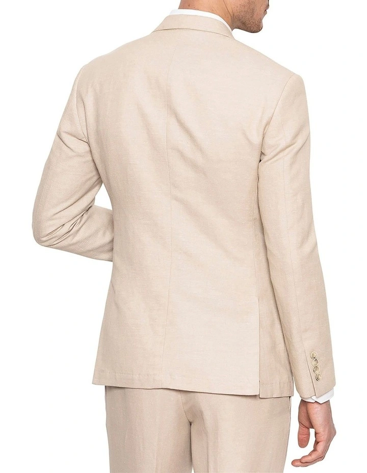 Gibson Slim Fit Linen Electron Jacket Cream - Image 2
