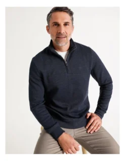 Bloomsbury Quarter Zip Sweat Navy