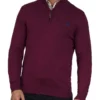 Signature Quarter Zip Knit Burgundy