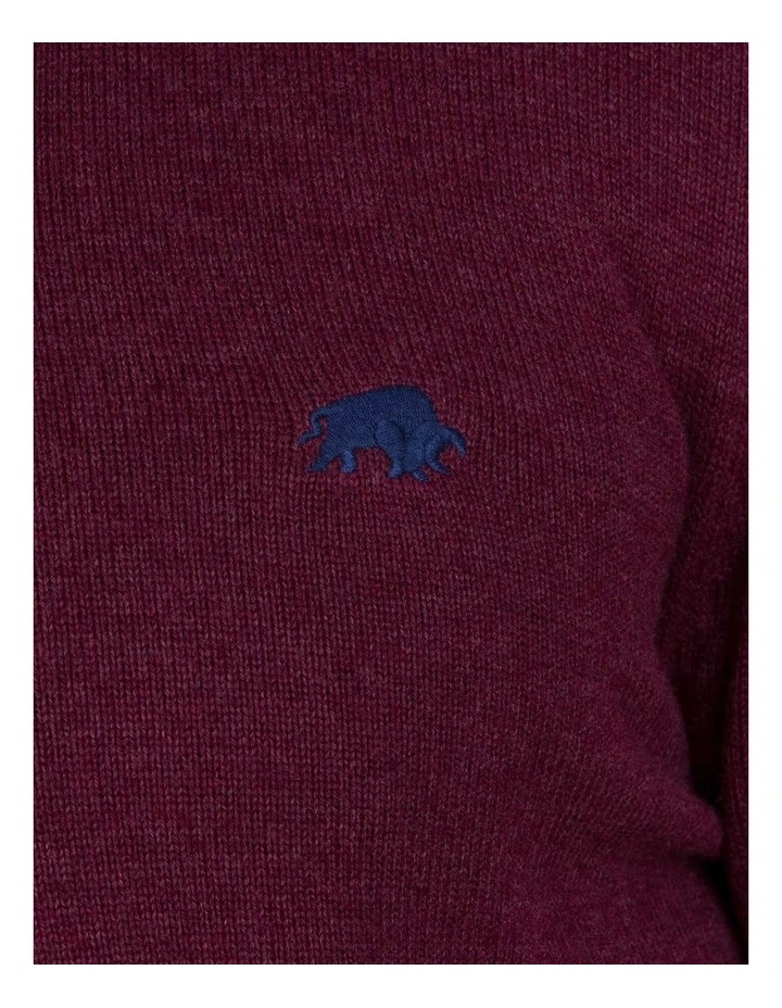 Signature Quarter Zip Knit Burgundy - Image 3