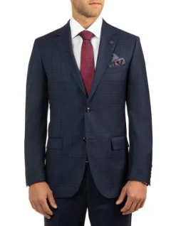 Cambridge Modern Fit Morse Blue Large Check Suit Jacket FCJ317