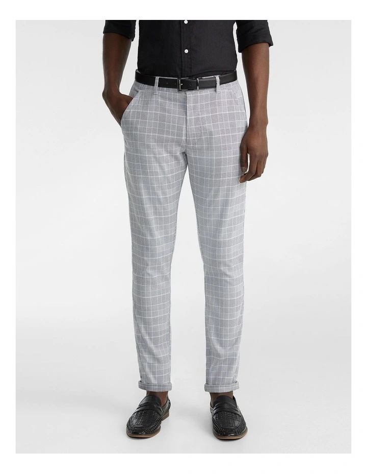 Santana Check Skinny Chino Grey