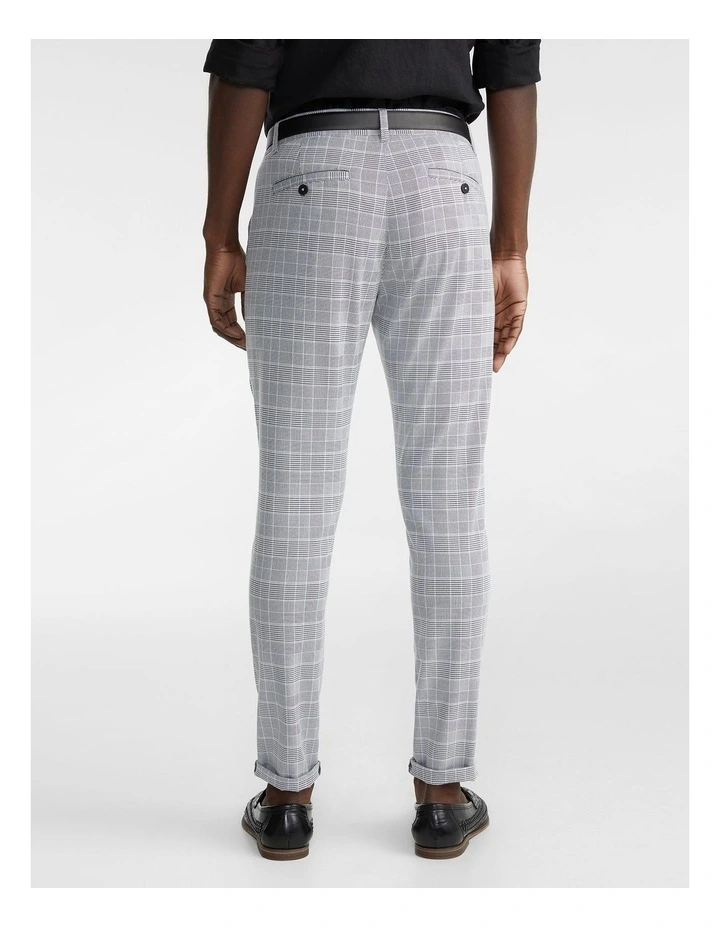 Santana Check Skinny Chino Grey - Image 2