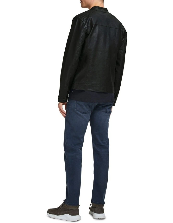 Jack & Jones Warner Faux Leather Jacket Black - Image 2