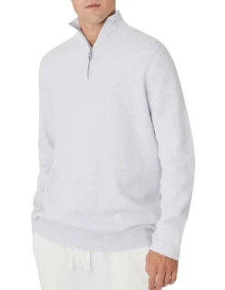 The Lakewood Zip Neck Knit Grey