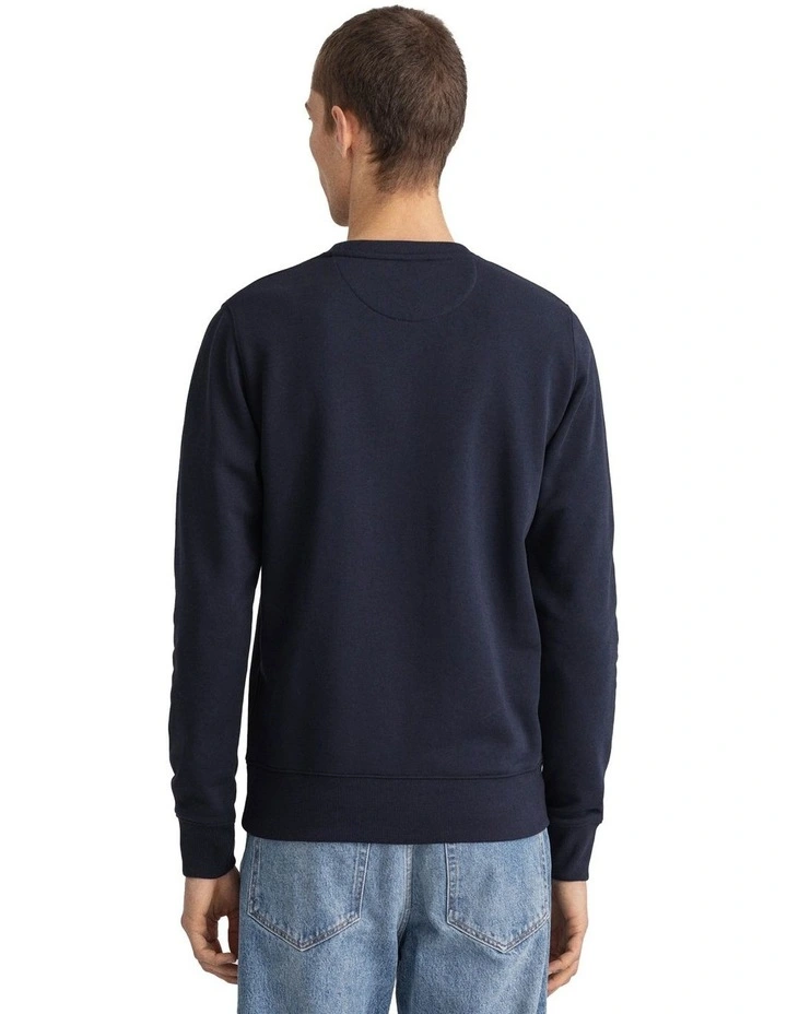 Gant Original Crew Neck Sweat In Navy - Image 2