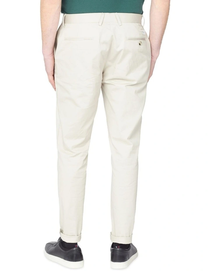 Ben Sherman Organic Cotton Slim Stretch Pants Bone - Image 4