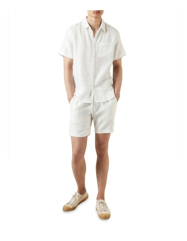 Nero Linen Collared Button Down Shirt White - Image 2