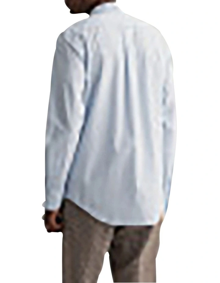 Gant The Broadcloth Banker Long Sleeve Shirt In Blue - Image 3