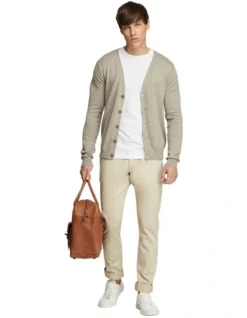 Oxford Archie Cashmere Blend Cardigan Natural