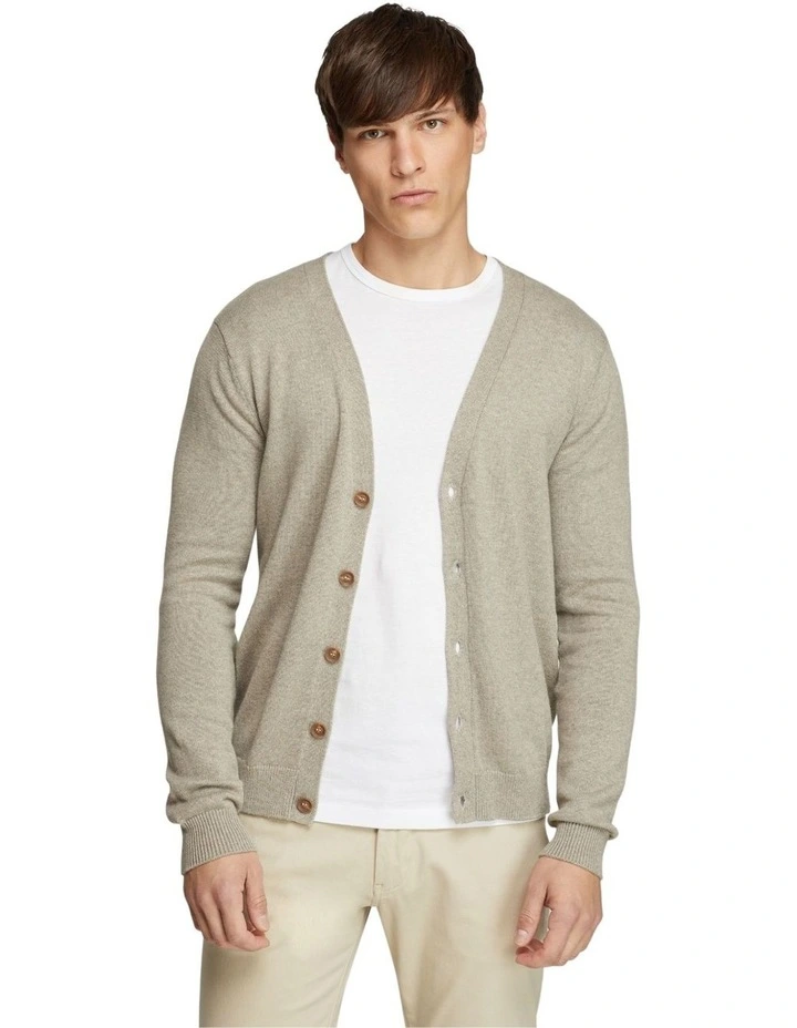 Oxford Archie Cashmere Blend Cardigan Natural - Image 2