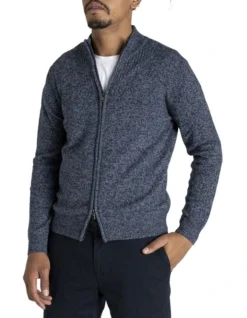 Full Zip Knit Blue