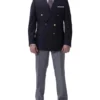 Rome Zegna Travel Fabric Peak Lapel Twill Blazer Navy