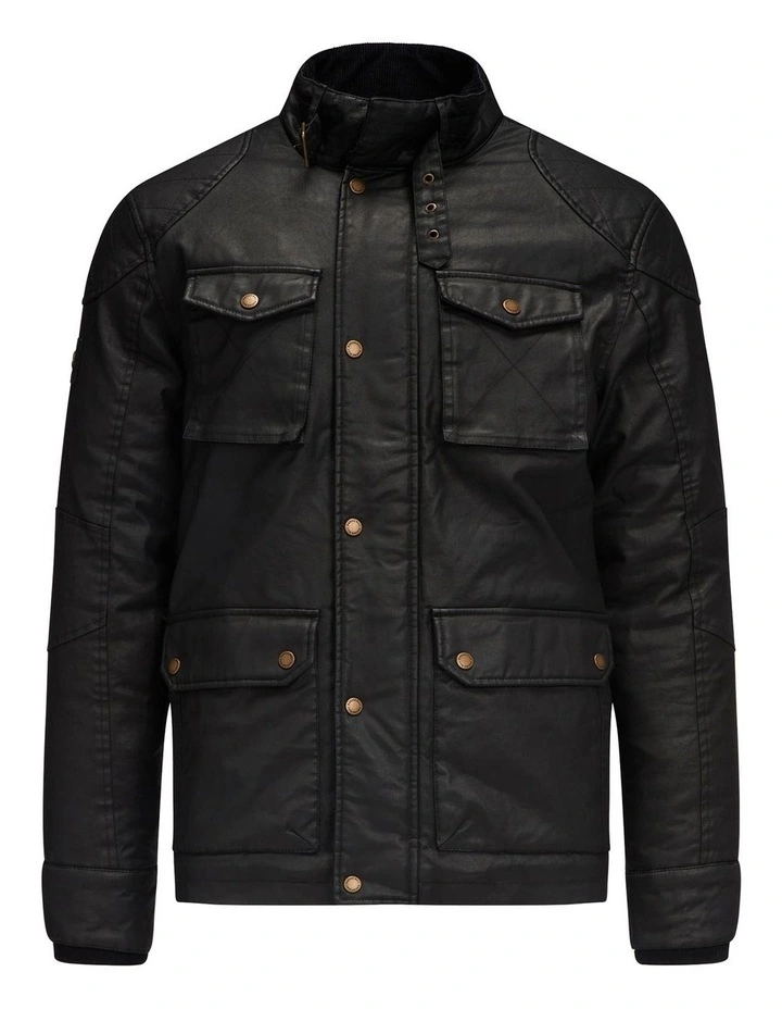 Wax Effect Jacket In Black - Image 3