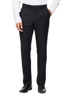 Tailored Pure Wool Dobby Suit Pant Navy