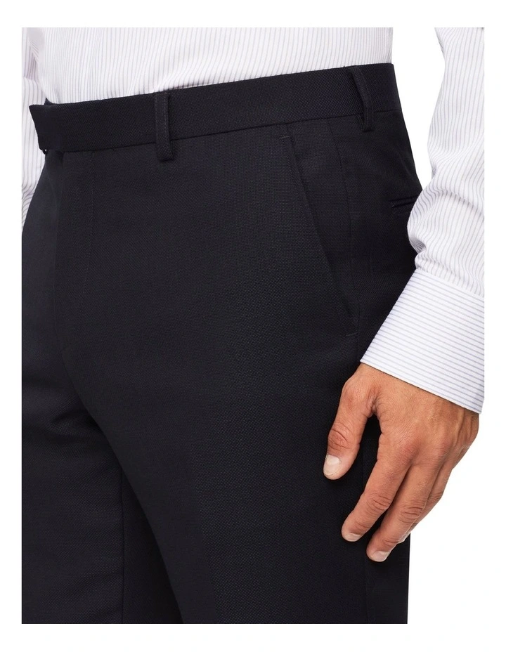 Tailored Pure Wool Dobby Suit Pant Navy - Image 4
