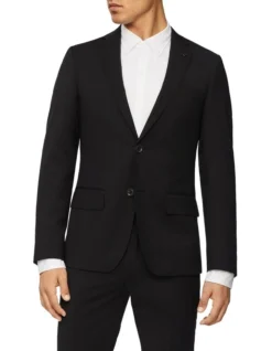 Calvin Klein Super Slim Twill Suit Jacket Black