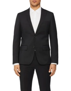 Calvin Klein Super Slim Twill Suit Jacket Charcoal