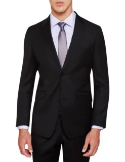 Oxford Hopkins Wool Suit Jacket Black
