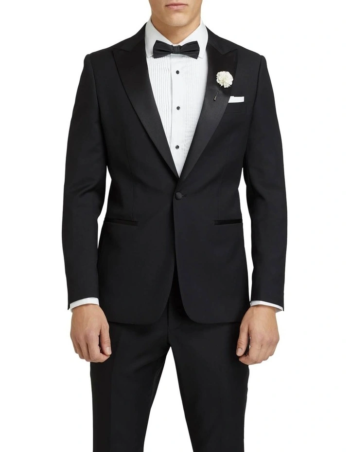 Oxford Peak Lapel Dinner Suit Jacket Black