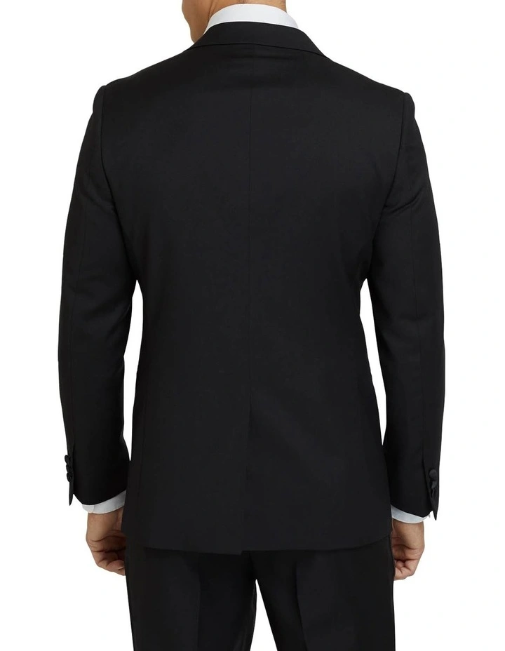 Oxford Peak Lapel Dinner Suit Jacket Black - Image 3