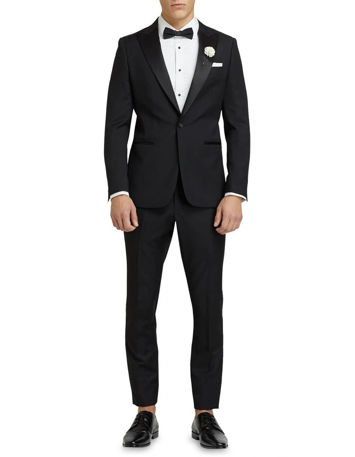 Oxford Peak Lapel Dinner Suit Jacket Black - Image 5