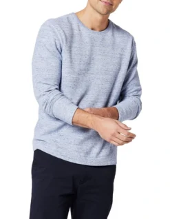 Waffle Knit Sweat Top Blue Marle