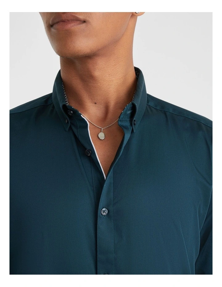Driver Slim Shirt Teal - Image 3