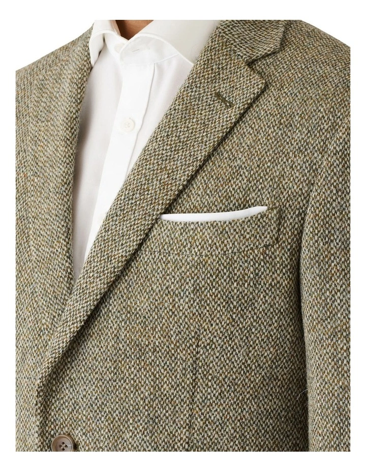 Cambridge Modern Fit Harris Tweed Signature Sports Jacket Khaki - Image 4