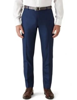 Tailored Fit Fabio Geometric Check Wool Suit Trouser Blue