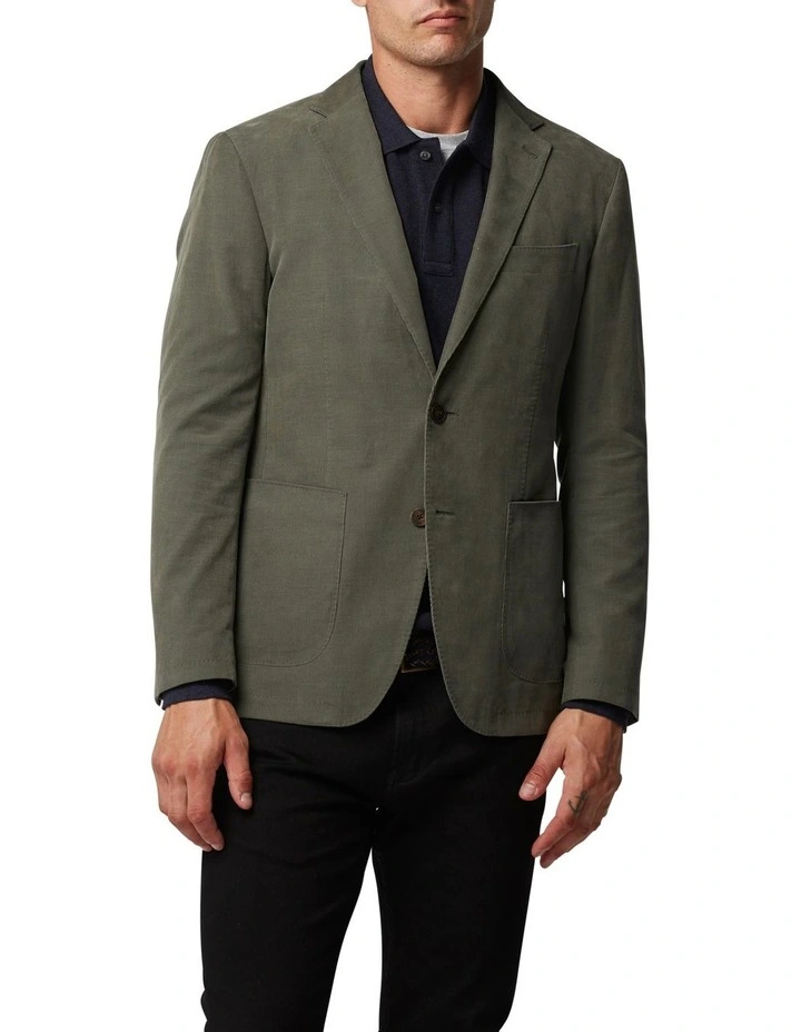 Saint Bathans Sports Fit Jacket In Moss