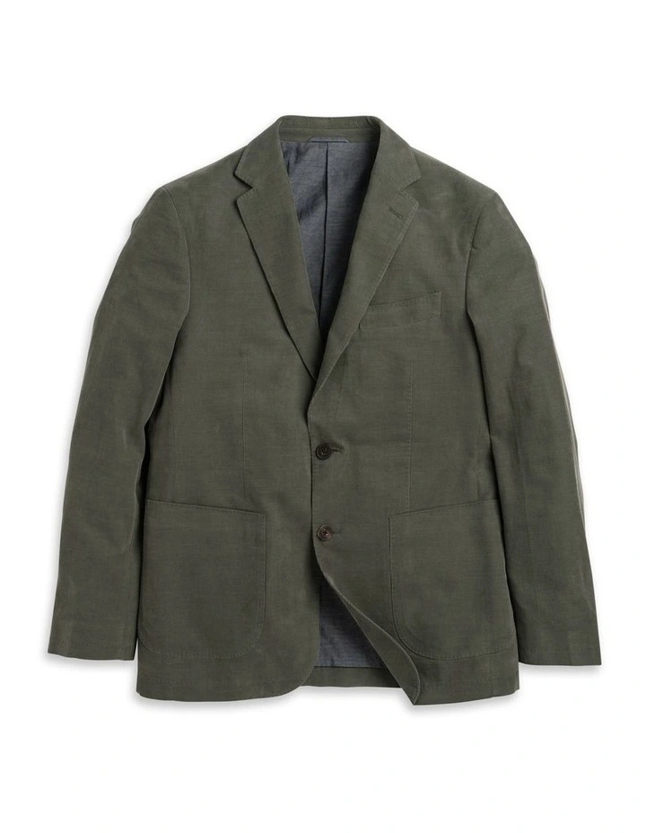 Saint Bathans Sports Fit Jacket In Moss - Image 4