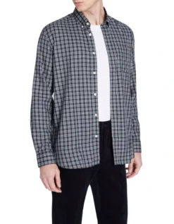 Morton Long Sleeve Shirt In Grey Check