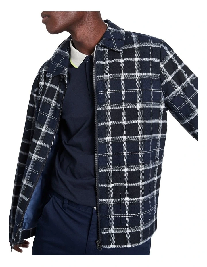Ocean Zip Harrington In Navy Check - Image 4