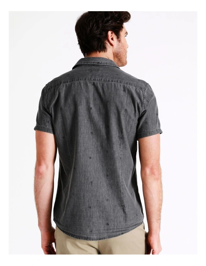 Kai Convo Print Short Sleeve Shirt In Black - Image 6