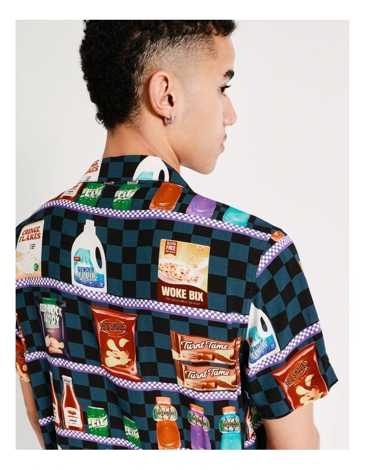 Shoplift Print Short Sleeve Rayon Shirt In Assorted - Image 3