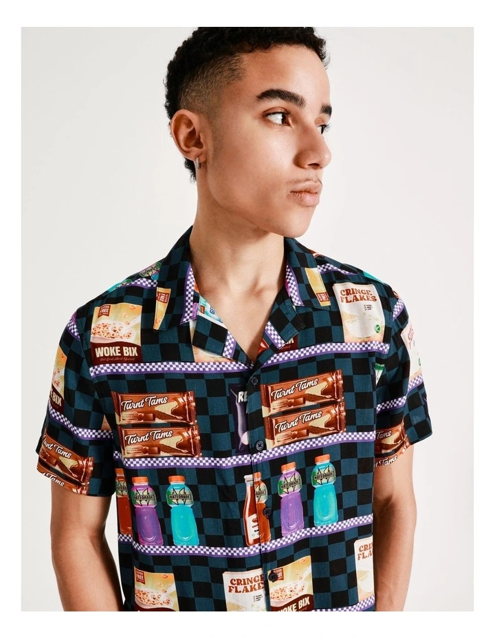 Shoplift Print Short Sleeve Rayon Shirt In Assorted - Image 5