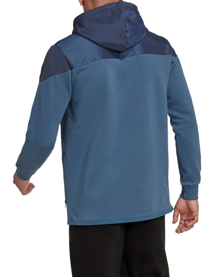 ADIDAS Fleece Woven Hoodie In Blue - Image 2