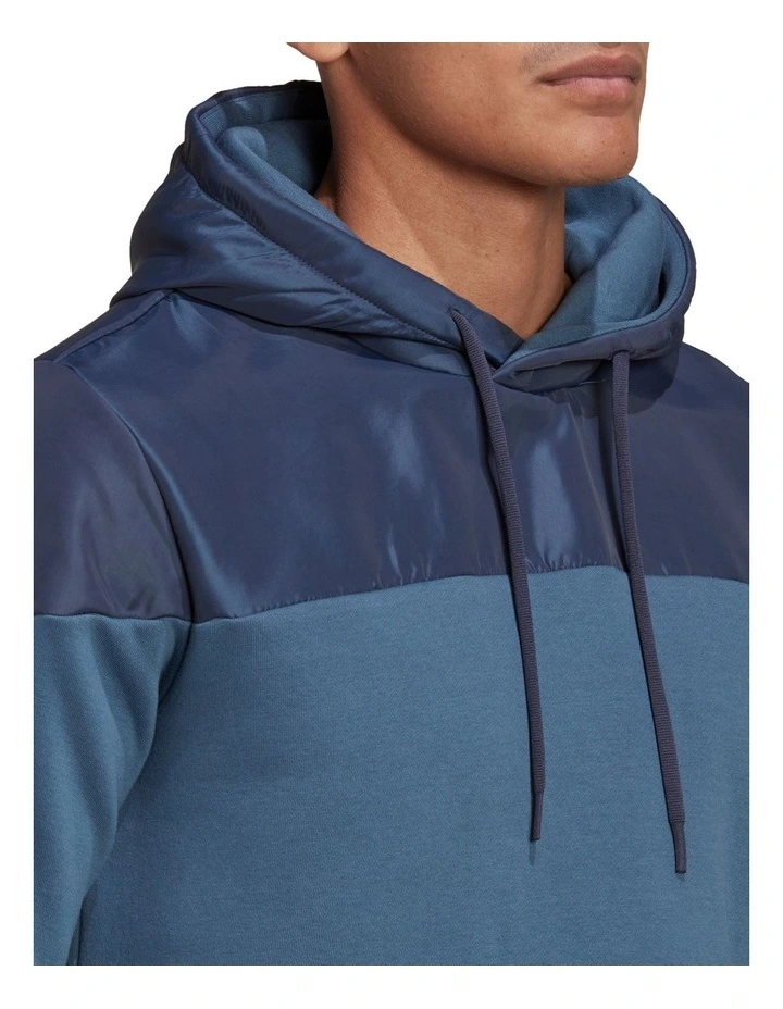 ADIDAS Fleece Woven Hoodie In Blue - Image 5