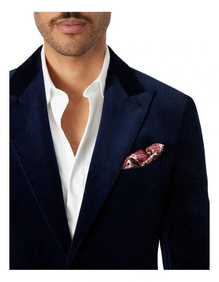 Matera Velvet Jacket In Navy - Image 3