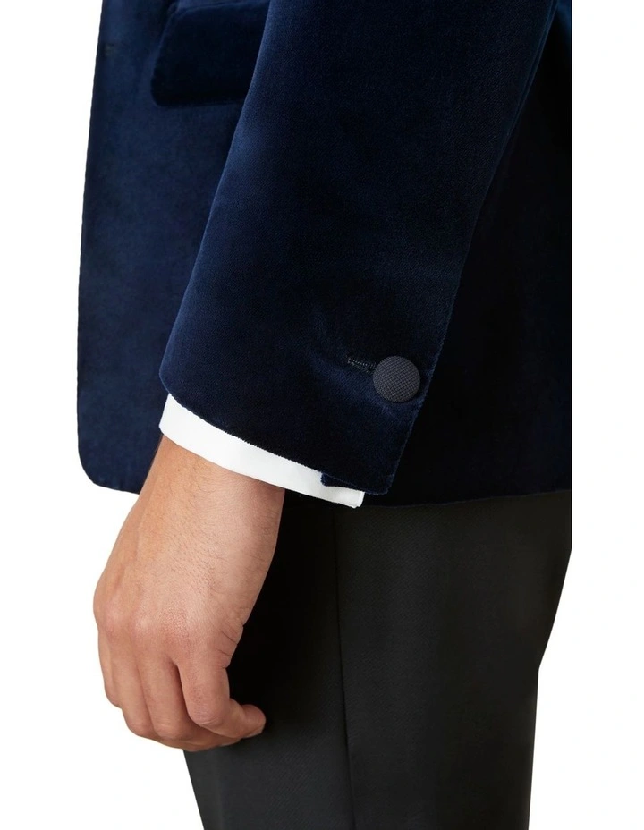 Matera Velvet Jacket In Navy - Image 4