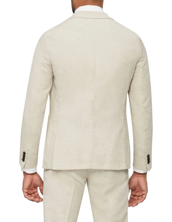 Van Heusen Slim Plain Linen Suit Jacket In Ecru - Image 2