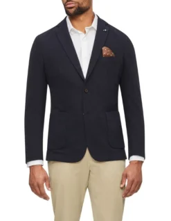 Van Heusen Textured Knit Blazer In Navy