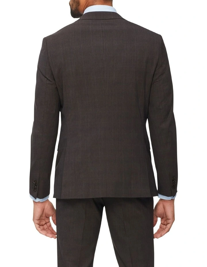 Van Heusen Slim Prince Of Wales Check Suit Jacket In Brown - Image 3