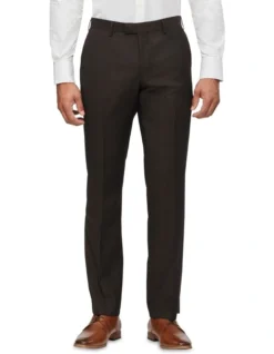 Tailored Textured Suit Pant In Chocolate